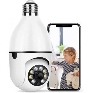 Cam&eacute;ra Ampoule 1080PCam&eacute;ra S&eacute;curit&eacute; PTZ &Agrave; 360 Degr&eacute;s Moniteur De Prise Lumi&egrave;re De Cam&eacute;ra Domestique WiFi Ext&eacute;rieur Et [803]