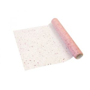 Chemin de table tulle paillet&eacute; rose 28cmx5m
