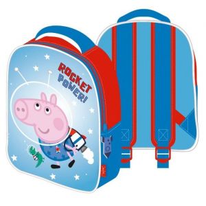 Sac à dos 3D - Peppa Pig - George Rocket Power - 26x32x10 cm - Enfant - Blanc