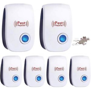 R&eacute;pulsif Ultrason Anti-Rongeurs Insectes6 Pack Ultrasons SourisAnti Souris UltrasonUltrason Rat PuissantUltrason Souris et Rats