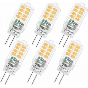 Ampoule LED G4 12V 3W Non Dimmable 16 SMD 300LM Blanc Chaud 3000K quivalent 25W G4 Ampoule Halogne Ampoule G4 LED Lot de 6