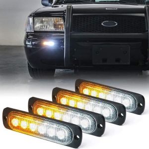 4 x led feux stroboscopique led lampe flash stroboscope feux clignotant warining beacon lights barre lumière durgence pour 18