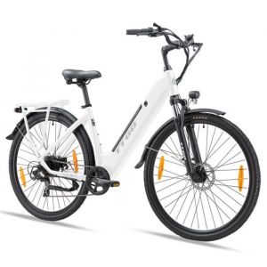 V&eacute;lo &eacute;lectrique TTGO Moteur 350W - Batterie 36V20AH - 25KM/H - Pneu 700C*45C - Autonomie 100KM -   D&eacute;placements urbains - Blanc
