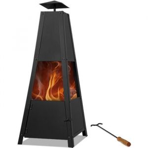 Deuba  Brasero de Jardin • Pyramide • métal • avec tisonnier  Barbecue Brasier extérieur cheminée