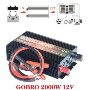 Convertisseur 12V à 220V 2000W onde pur sinus - Onduleur - GOBRO - Blanc