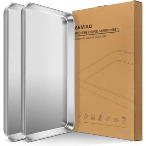Plateau Inox Rectangulaire Plaque À Pâtisserie Plaque Four Antiadhésive Plaque De Cuisson Pour La Maison Cuisine Barbecue L