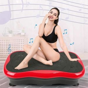 Plateforme vibrante oscillante - HOMEWELL - YIYI - LCD Bluetooth USB - Rouge - 120 kg - Fitness