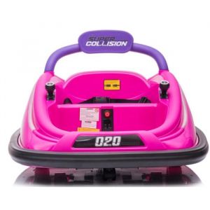 Auto Tamponneuse POOMBA 12v Rose - Voiture &eacute;lectrique pour enfant avec batterie 12v et t&eacute;l&eacute;commande