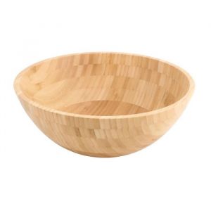 BOLS RÉUTILISABLES - XXL Bol En Bambou - Grand Saladier, Bol Durable, Bouddha Bowl, Grand Bol - Rond, Ø 30cm, 3,9L, 1 pièce