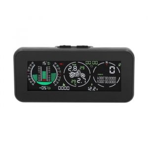 Ashata inclinomètre Affichage tête haute de moto alarme davertissement de survitesse GPS moniteur de pression des pneus pour