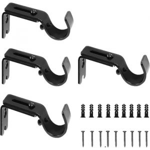 4pcs Supports de Tringle &agrave; Rideau R&eacute;glable Support de Tringle Murale Robuste Support de Tringle Murale Simple M&eacute;tal Support[110]