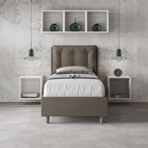 Lit coffre 1 place Annalisa - 80x200 - sommier relevable - cappuccino