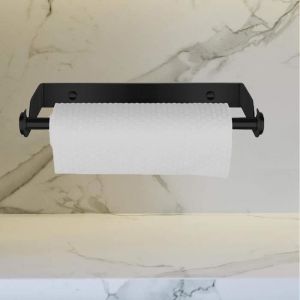 Porte-Rouleau de Cuisine sans perçage Porte Essuie Tout Acier Inoxydable ， Porte Sopalin Mural Facile Support Sopalin (Noir)