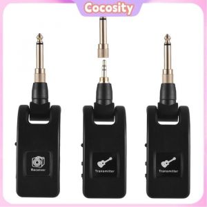 Cocosity récepteur démetteur de guitare sans fil 24g Système de guitare sans instruments kit Récepteur noir 1 avec 2 émetteurs