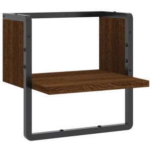 Meilleures Étagère murale - Meuble étagère dexposition - avec barre chêne marron 30x25x30 cm SSDC1854926