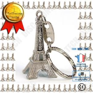 Porte-clés - TD® - Tour Eiffel - Métal - Argenté - Lot de 100