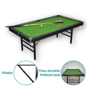 Devessport Billard Américain Pliable California 7ft Pieds Métalliques Table de Jeu Pliante Stable Gain de Place