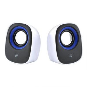 Haut-parleurs Ewent EW3513 pour utilisation mobile - 2 haut-parleurs filaires de 2.5 Watt - Noir