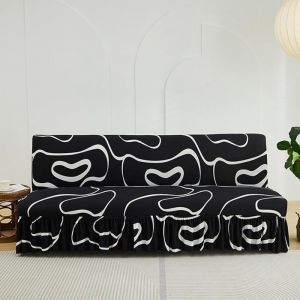 Housse clic clac sans accoudoir &agrave; haute &eacute;lasticit&eacute; avec jupe extensible imperm&eacute;able style 3 taille M .