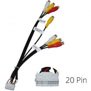 C&acirc;ble Adaptateur Autoradio pour KENWOOD Prise 20 Broches 20pin RCA AV en Sortie Faisceau C&acirc;blage 20cm Connecteur