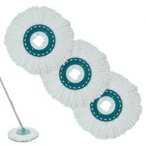 Lot de 3 têtes de rechange Clean Twist Disc MopBalai Serpillère Microfibre Compatible avec Leifheit Clean Twist Disc Mop Systèmes