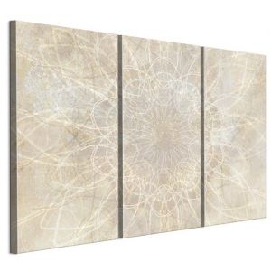 Tableau Decoration Murale - LUMASOUL - 9-1-4-0-2-2-9-3 - Boho Motif - 3 parties - Beige - 120x80 cm