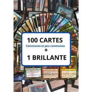 Lot de 100 Cartes Magic Fran&ccedil;aises Officielles NEUF - 1 Brillantes - Sans Doubles