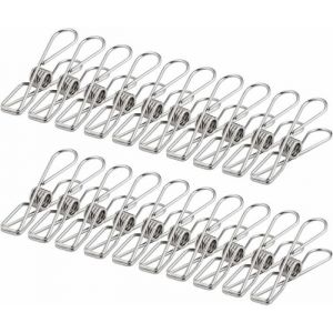 Pinces à Linge INOX 100 pièces 60mm Pinces incassables Inusable ne Rouille Pas Pinces(6 cm)