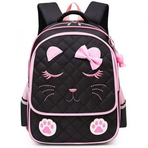 Sac à Dos Enfant - Cartable Fille - Chat Noir - Tissu en nylon imperméable - 41cm x 31cm x 13cm - 5 à 12 ans