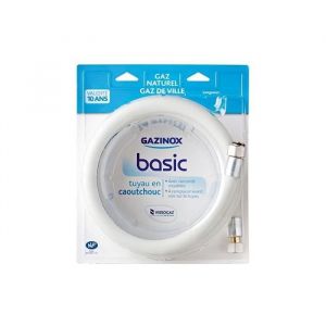 Tuyau caoutchouc Gazinox 480031 pour cuisini&egrave;res et plaques de cuisson - 1m - Valide 10 ans