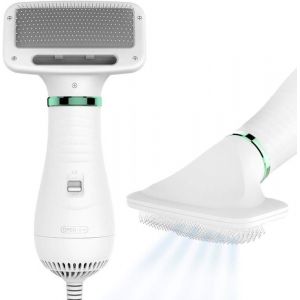 S&egrave;choir pour Chien et Chats 2 en 1  S&eacute;choir Pulseur Portable et Silencieux avec Brosse &agrave; Lisser  Temp&eacute;rature Ajustable