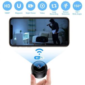 Camera Espion - Mini Cam&eacute;ra WiFi 1080 HD Cam de Surveillance Spy Cam avec Vision Nocturne D&eacute;tection de Mouvement Micro Camera