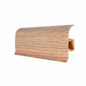 Plinthe cache-fils - Lot de 5 - Ch&ecirc;ne naturel - 250 cm - 6 cm de hauteur - PVC