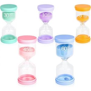 Sablier Coffret 5 Sabliers de Couleurs 3 10 30 45 60 Minutes Sablier Convient pour MaisonSalle de ClasseBureau Salle de Sport