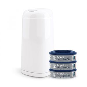 Starter Pack Poubelle à couches Dress Up + 3 recharges Blanc