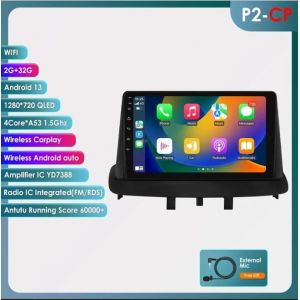 2+32G Lecteur multimédia de voiture Android pour Renault Megane 3 2008-2014 GPS Navi stéréo Audio tête unité AutoRadio Carplay 2din