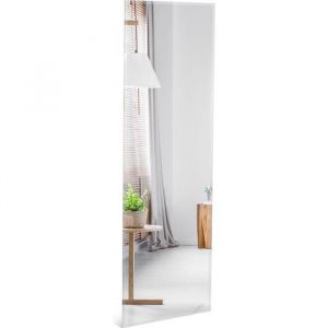 COSTWAY Miroir Mural Psych&eacute; Rectangulaire sans Cadre 110 x 38 cm Pleine Longueur Bord Biseaut&eacute; Suspendu Vertical ou Horizontal
