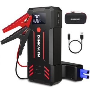 Booster Batterie Voiture DINKALEN 23800mAh 3000A Démarreur Portable Moto/Voiture (Essence/Diesel 8.0L) Batterie externe
