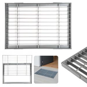 Grille M&eacute;tallique pour Soupirail Paillasson en Treillis M&eacute;tallique pour Porte - Utilisation Devant un Magasin 50x35cm ADGO