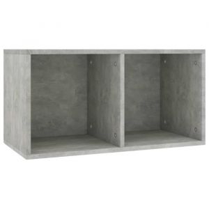 980)MEUBLE* JILI Boîte de rangement de vinyles Gris béton 71x34x36 cm Aggloméré Au Design MODERNE & Multifonction - 71 x 34