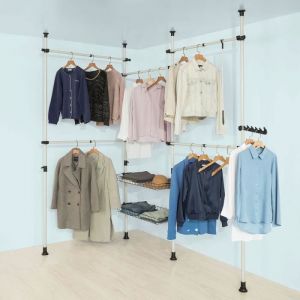 Portant Penderie à Vêtement KLS04 SoBuy Systeme Télescopique Garde-Robe - Largeur et Hauteur Variables