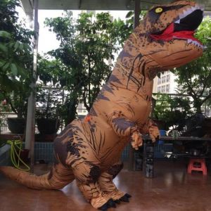 Accessoire de déguisement - T-Rex Costume Dinosaure gonflable - Adulte - Marron - Extérieur