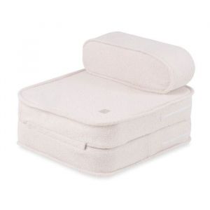 Fauteuil en Mousse Pliable Matelas avec Appui-tête Lit pour Bébé Enfants Chambre dEnfant 2en1 MISIOO Bouclé Crème 65x60x40