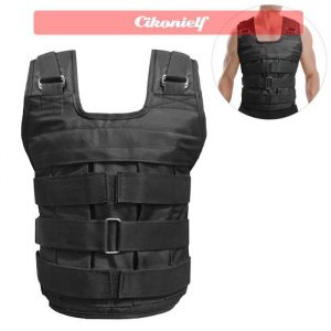zerone veste lest&eacute;e Charge maximale 50 kg gilet lest&eacute; r&eacute;glable veste de poids Oxford exercice poids chargement sport haltere Noir
