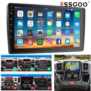 Autoradio Android 15 1Go+32Go pour Fiat Ducato Citroen Jumper Peugeot Boxer 9 &Eacute;cran Tactile Carplay Android Auto Bluetoot ESSGOO