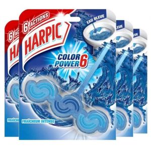 Harpic Bloc Cuvette Active Fresh Eau Bleue Lot de 4