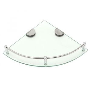 &Eacute;tag&egrave;re de Douche dAngle en Verre - &Eacute;tag&egrave;re Murale pour Salle de Bains - Tablette de Coin - 20 x 20 x 4 cm