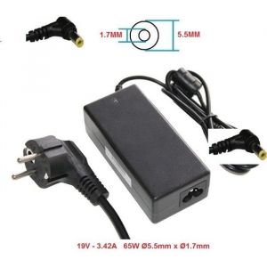 CHARGEUR ALIMENTATION COMPATIBLE POUR PC Portable ACER PACKARD BELL EMACHINE GATEWAY 19V - 3.42A  65W &Oslash;5.5mm x &Oslash;1.7mm