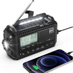 Radio Dab/Fm Portable Radio Solaire Dynamo 5000Mah Radio Manivelle Solaire Survie Radio Dab De Radio Solaire Chargeur Usb