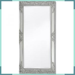 ASHATA Miroir mural style baroque 100x50 cm Argent&eacute; -FHE243681